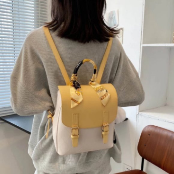High Quality Leather Backpack for Female Women Fashion Bagpack Handbag Stitching